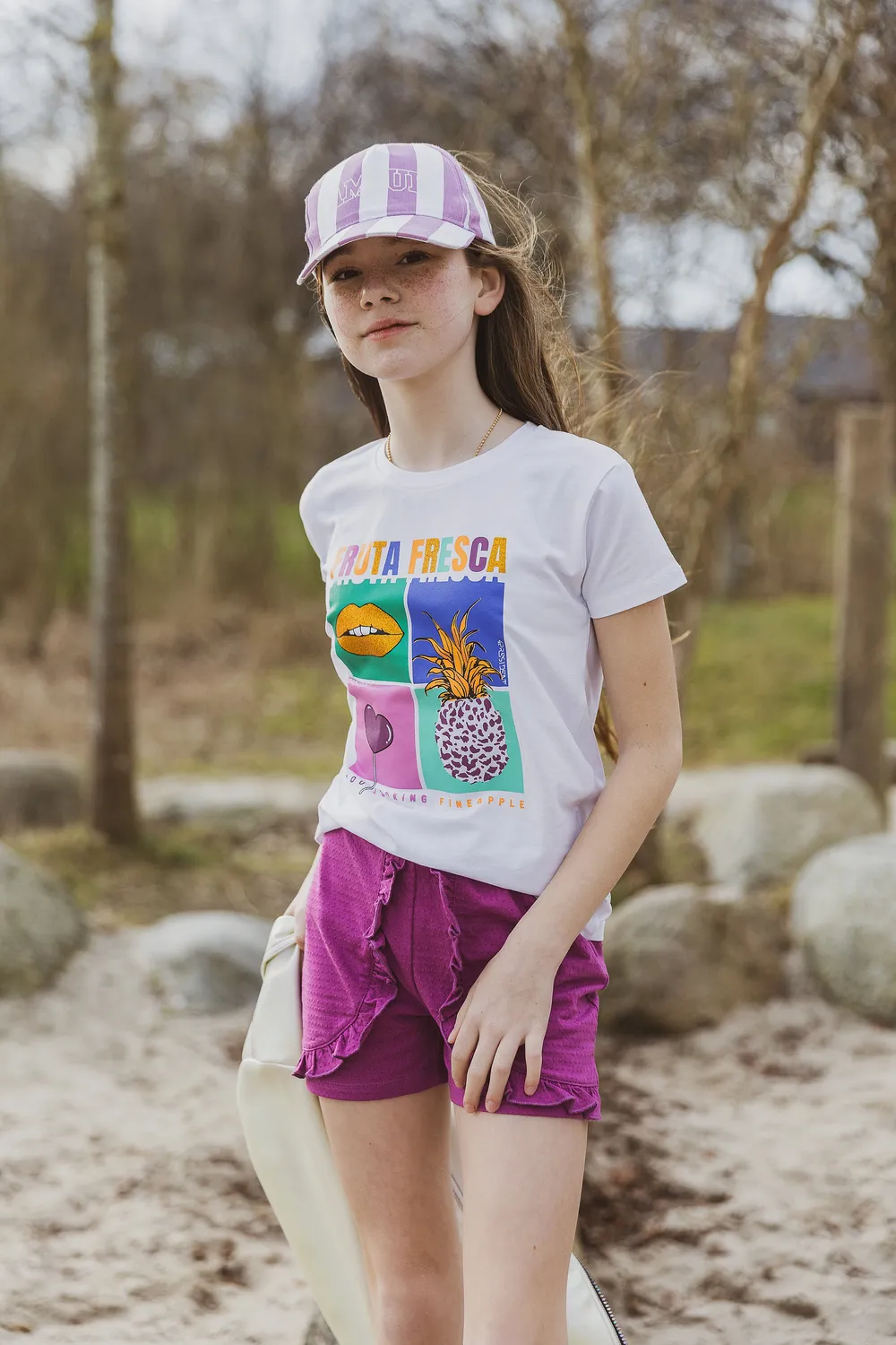 4President Nancy Purple shorts paars katoen meisjes