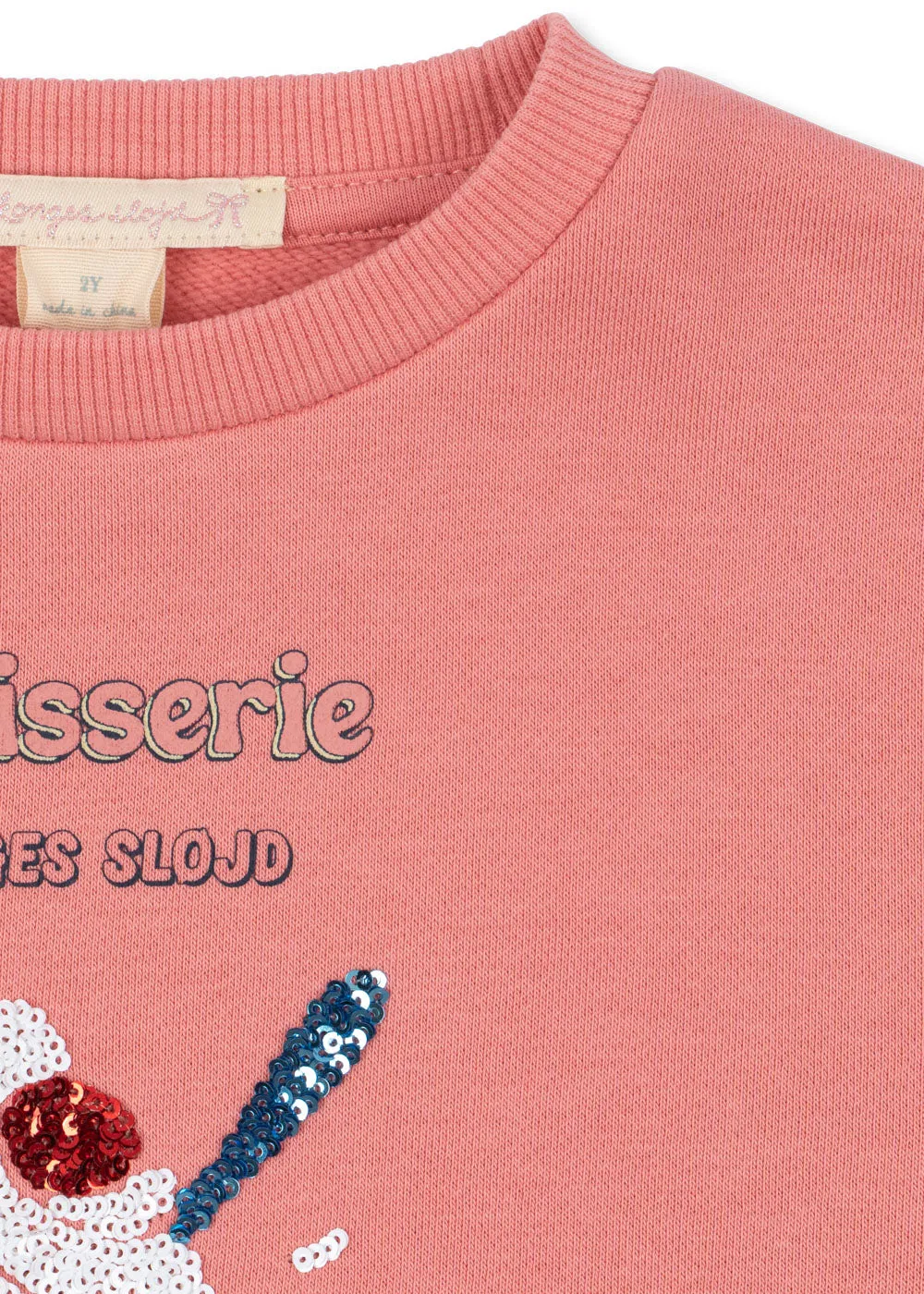 Konges Sløjd Lou Pailletten Sweater peach blossom biokatoen