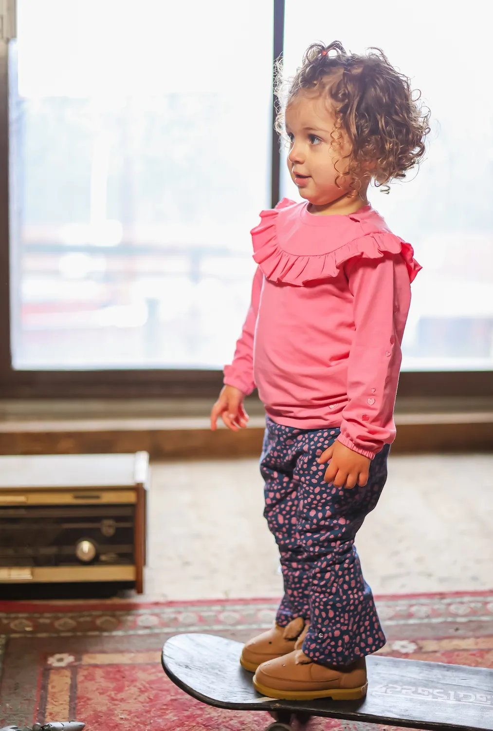 4President Bloem Blue legging meisjes print katoen