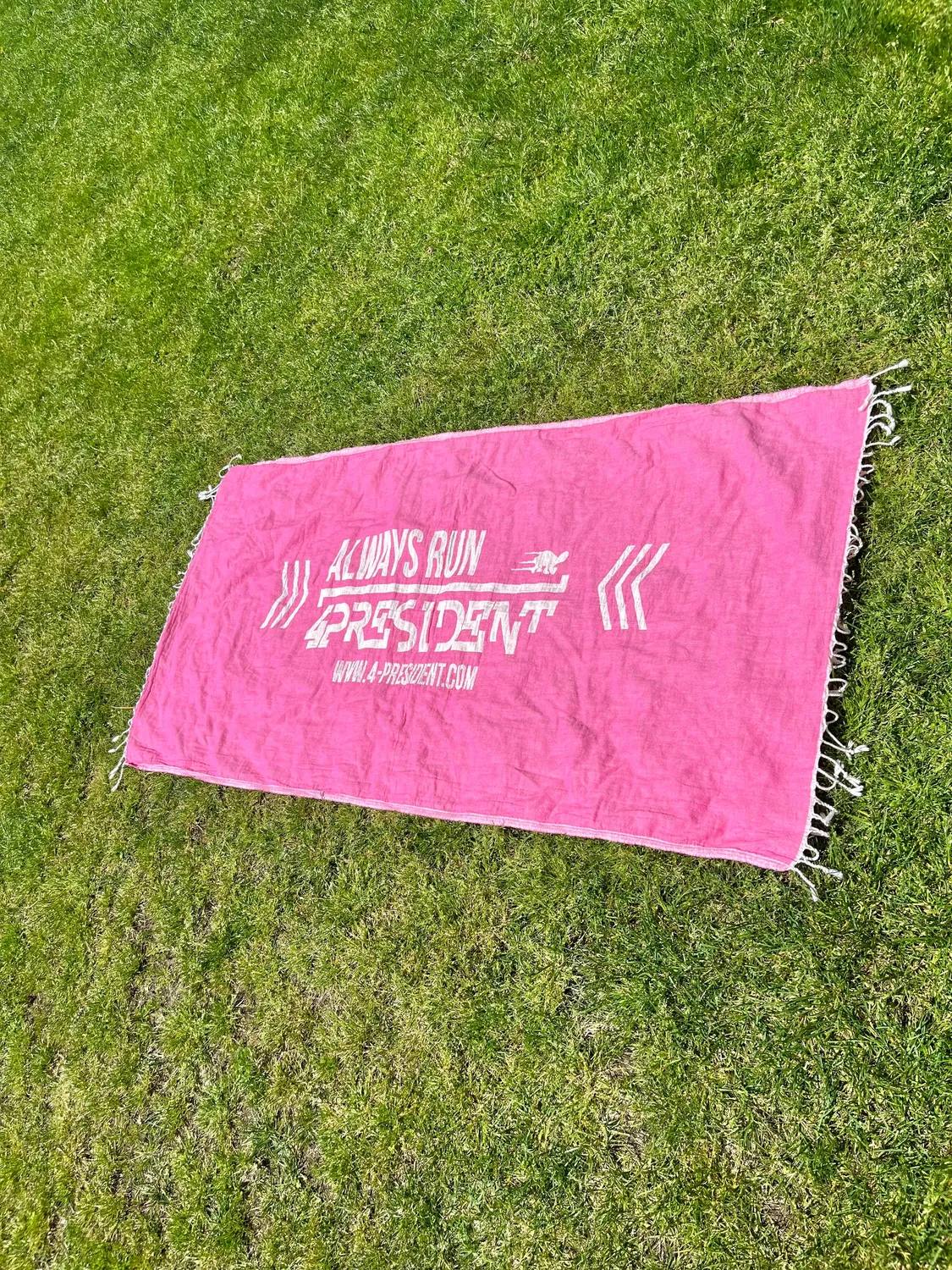 4PRESIDENT Hamamdoek strandlaken roze dubbellaags