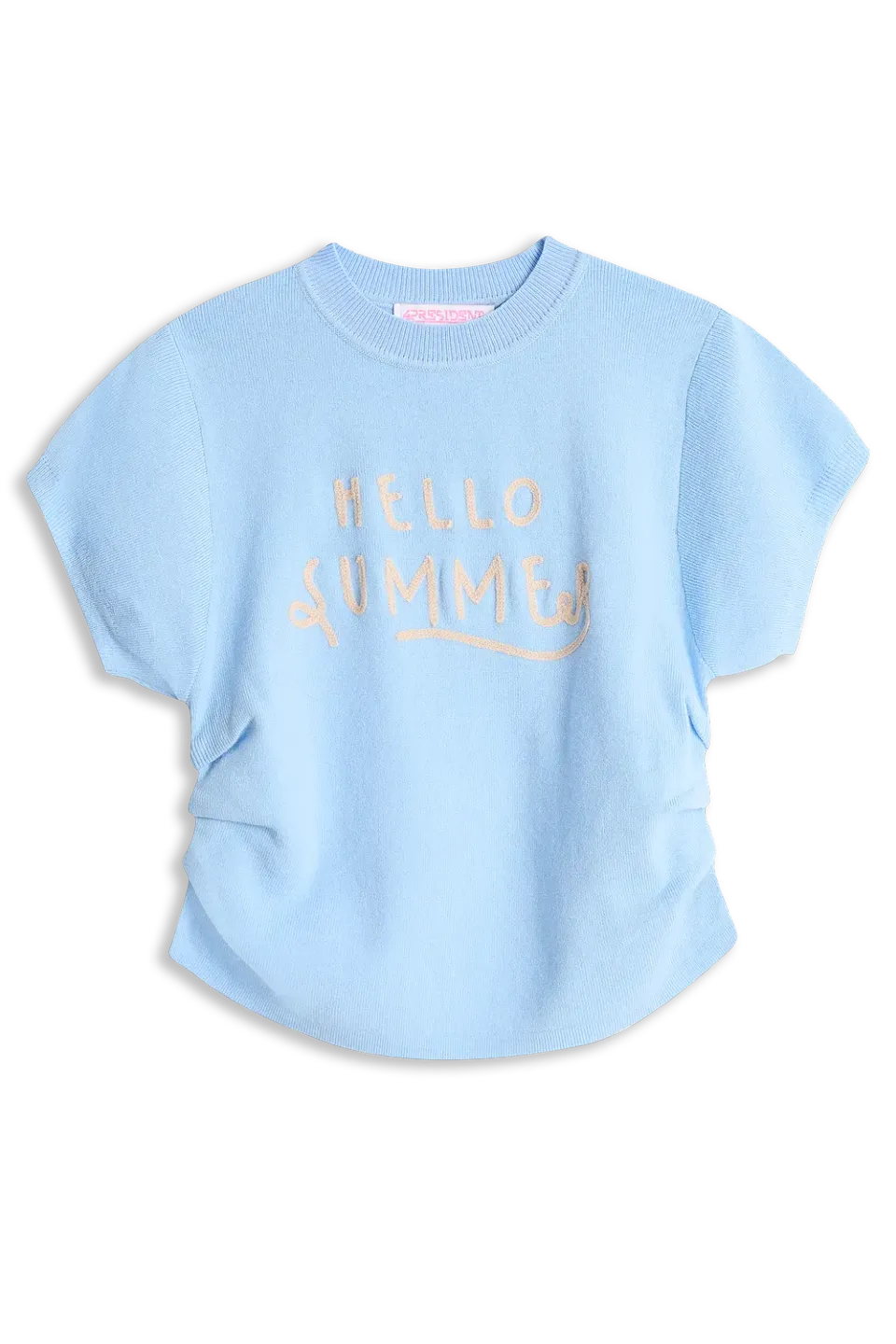 4President Rosie T-shirt meisjes lichtblauw brede kraag