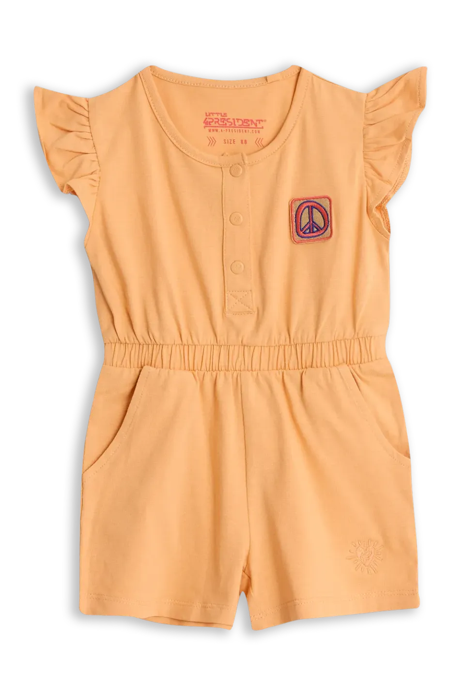 4President Clair jumpsuit meisjes peach zacht katoen