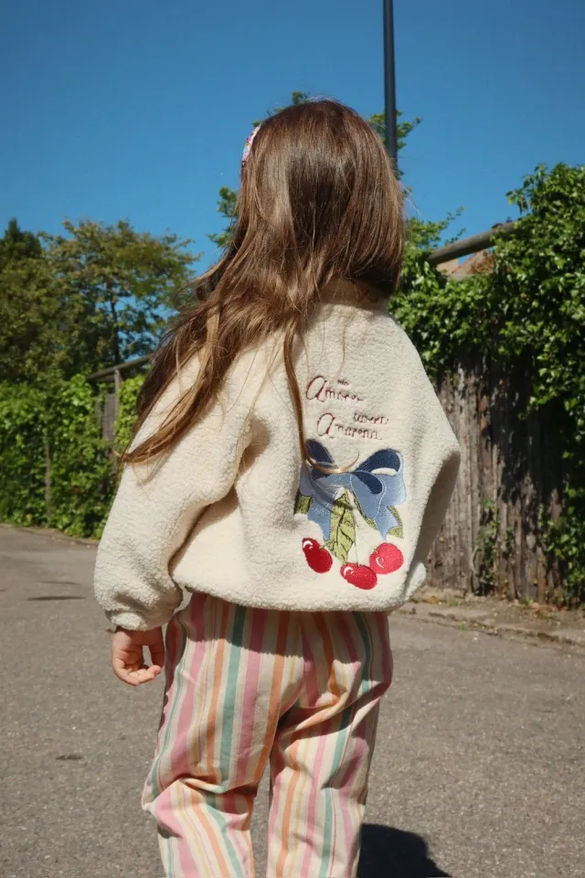 Konges Sløjd Jazz teddy fleecejack white smoke