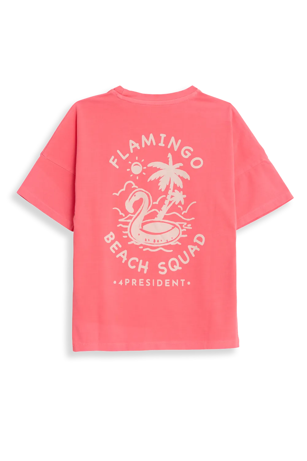 4PRESIDENT Romy t-shirt mid rood fluor katoen