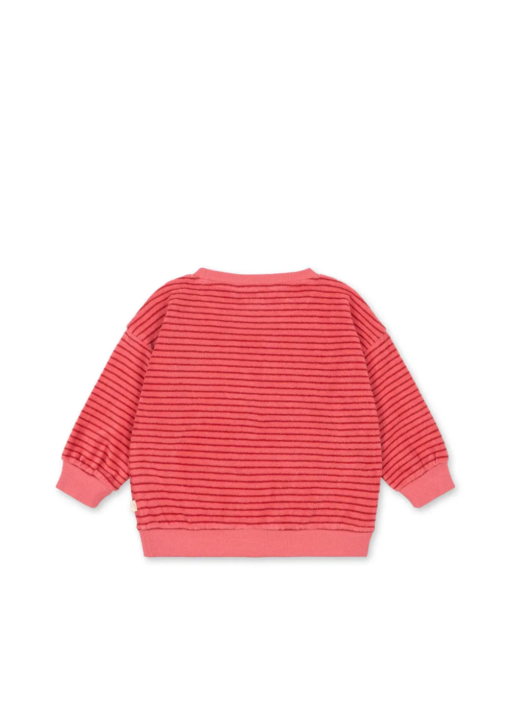 Konges Sløjd Itty Sweater trui cardinal rose stripe biokatoen