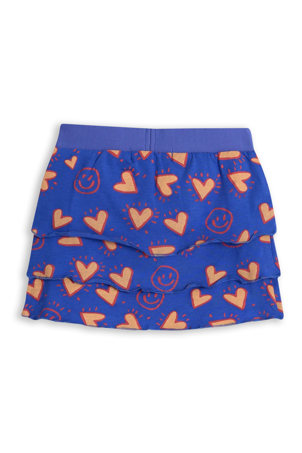 4PRESIDENT Cleo Dazzling Blue Rok blauw hartjes katoen