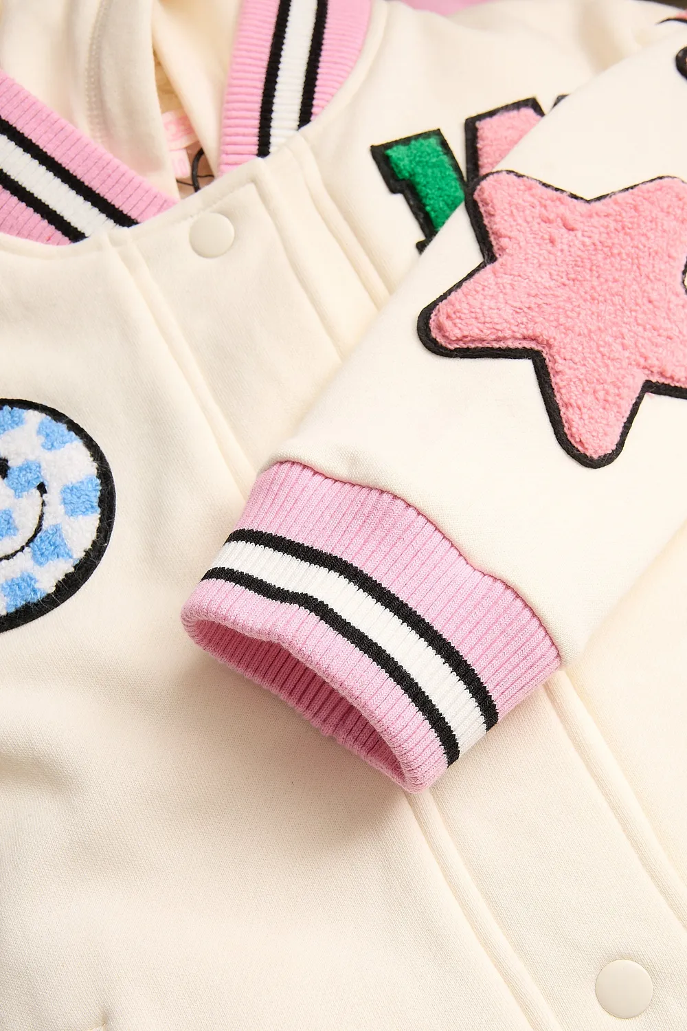 4President Angel hoodie cream meisjes teddyfleece