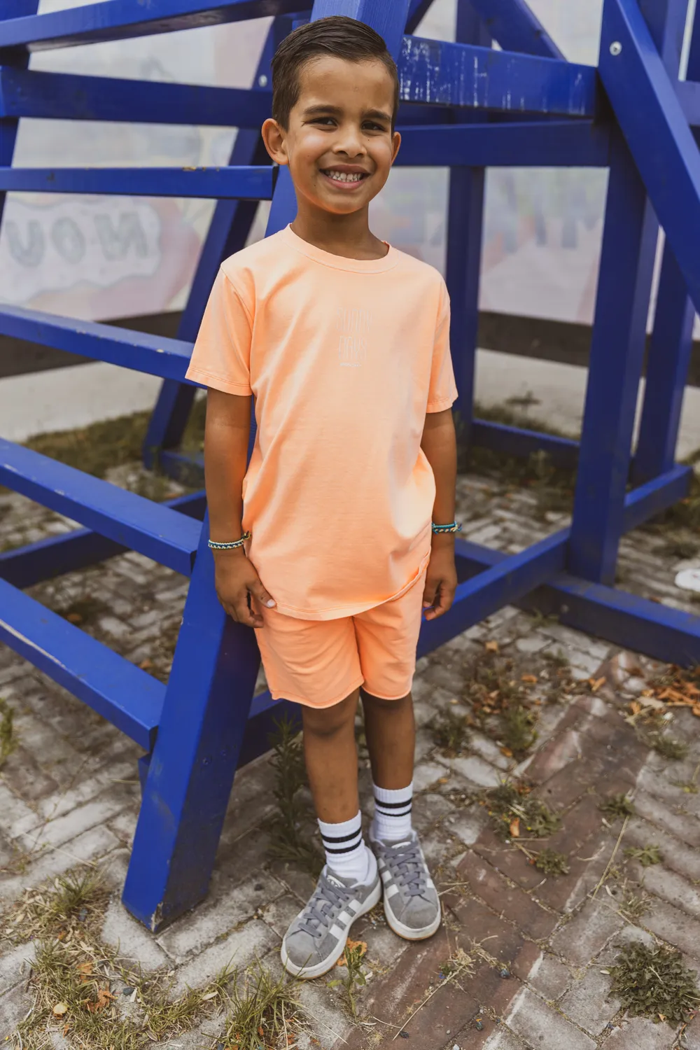4President Rick Dark Orange jongensshort jogger 74
