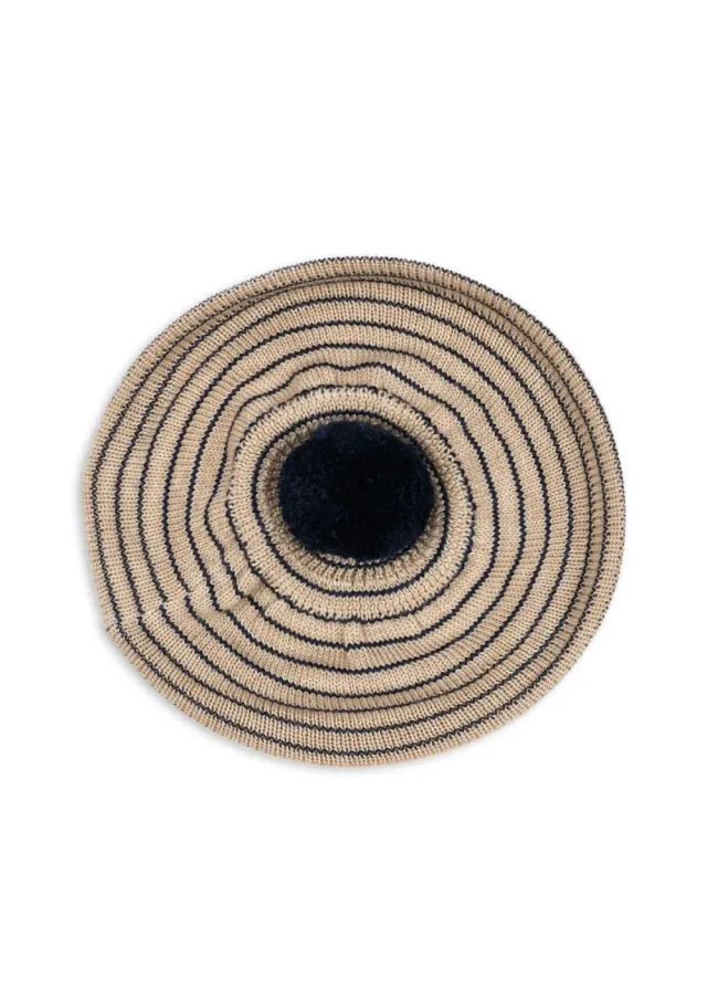 Konges Sløjd Louli baret stripe bluie merinowol