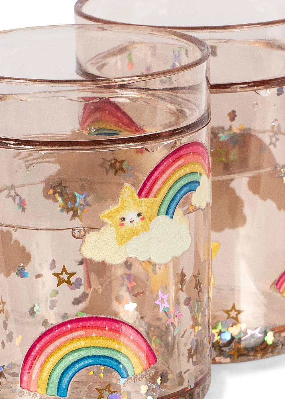 Konges Sløjd glitterbekers rainbow 2-pack 180 ml