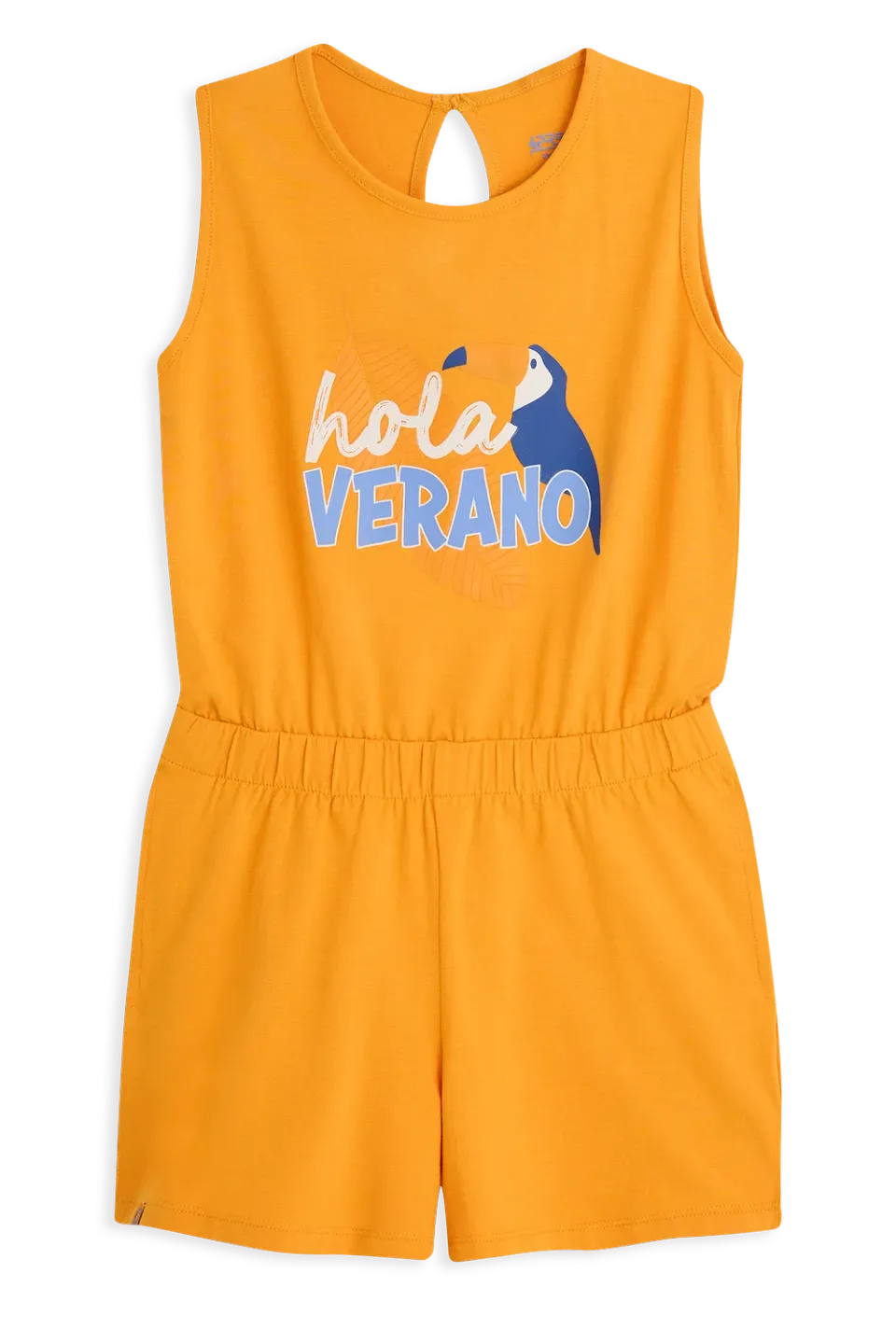 4President Nicia jumpsuit meisjes oranje bladerenprint