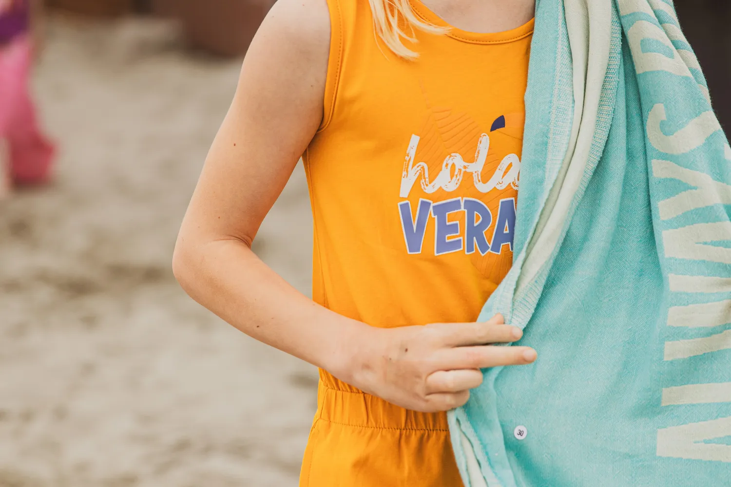 4President Nicia jumpsuit meisjes oranje bladerenprint