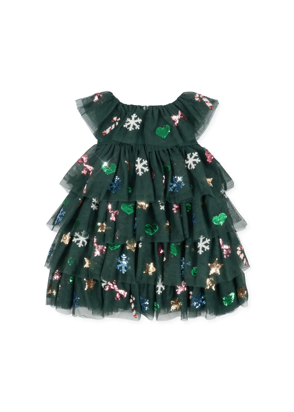 Konges Sløjd Yvonne Christmas tule jurk hunter green