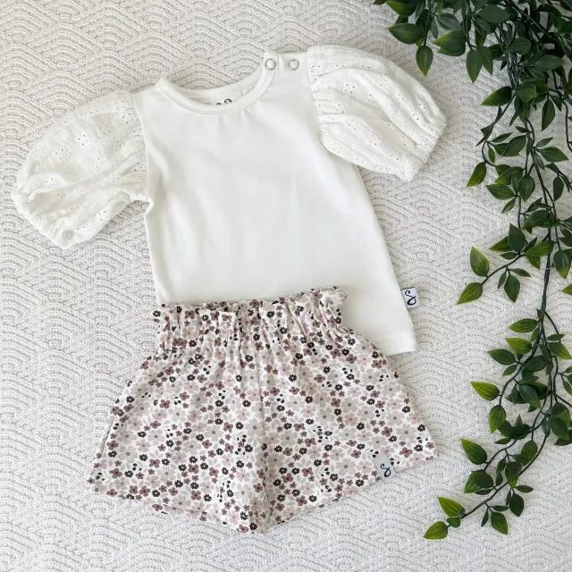 SODA FASHION Blouse Broderie korte mouw wit zacht
