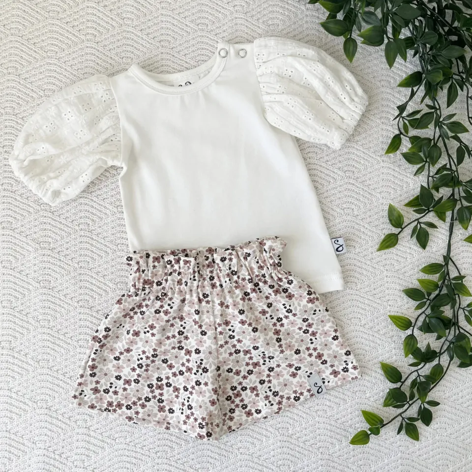 SODA FASHION Blouse Broderie korte mouw wit zacht