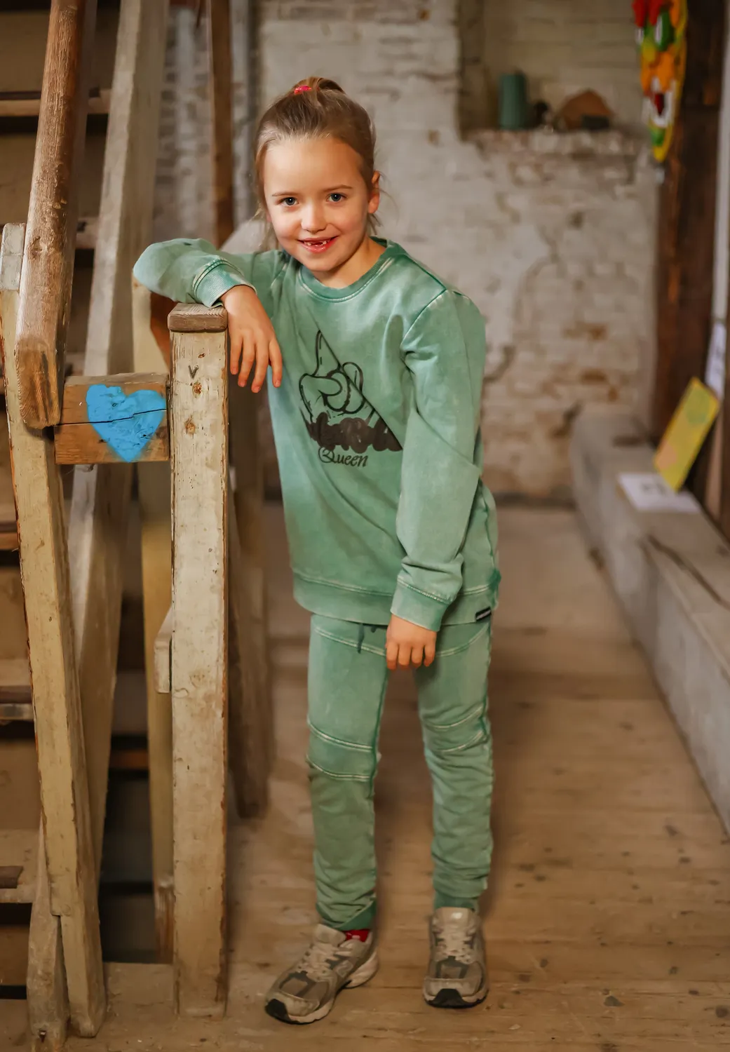 4PRESIDENT Noortje Green joggingbroek meisjes groen katoen