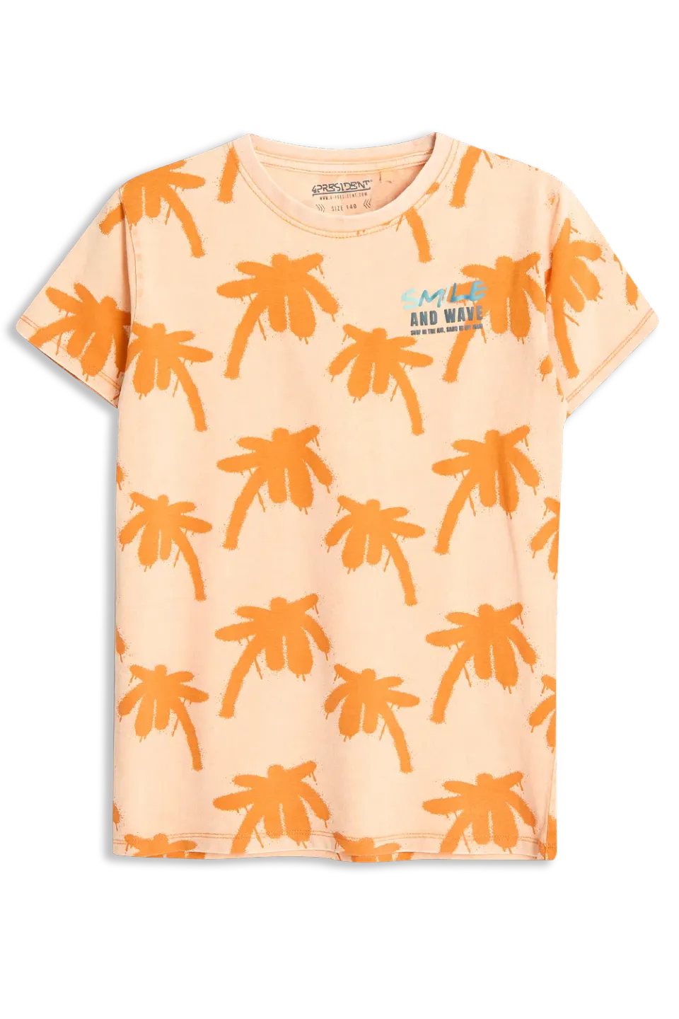 4PRESIDENT Owen Orange T-shirt oranje palmbomen