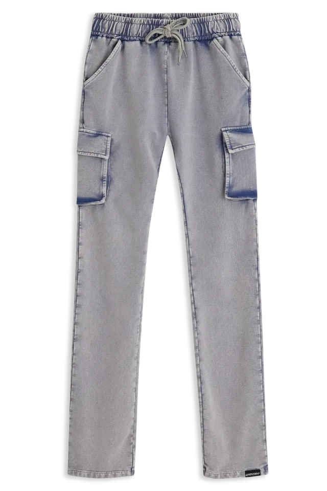 4PRESIDENT Robin Light Blue broek washed