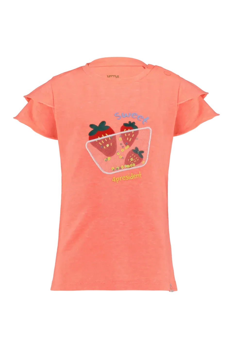 4President Liliana Coral T-shirt meisjes ruches