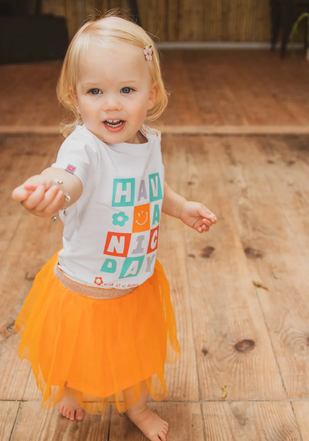 4President Naya Orange rok meisjes tule glitter