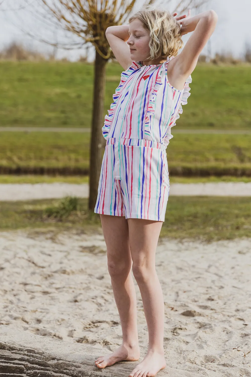 4President Natasha playsuit roze – katoen meisjes