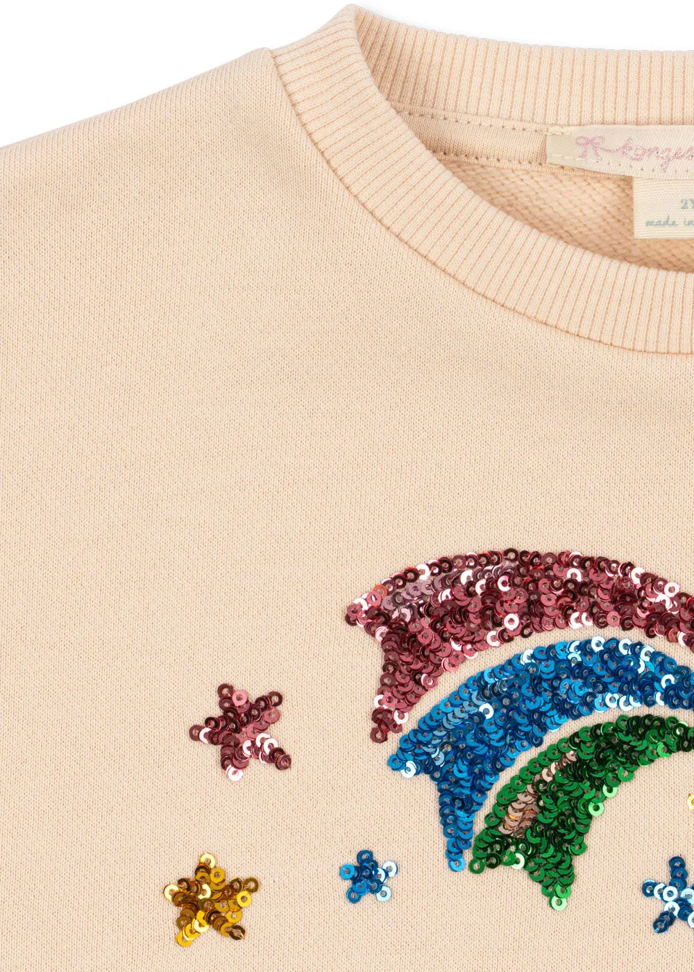 Konges Sløjd Lou sweater buttercream pailletten biokatoen