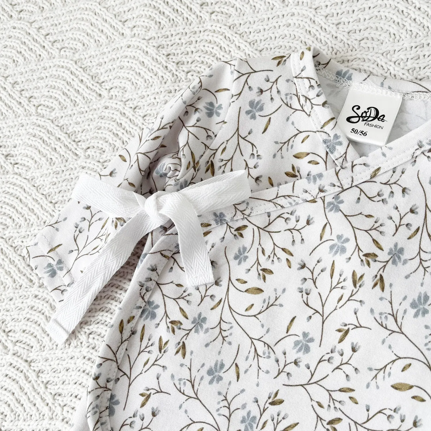 Soda Fashion Flower overslagshirt khaki bloemen