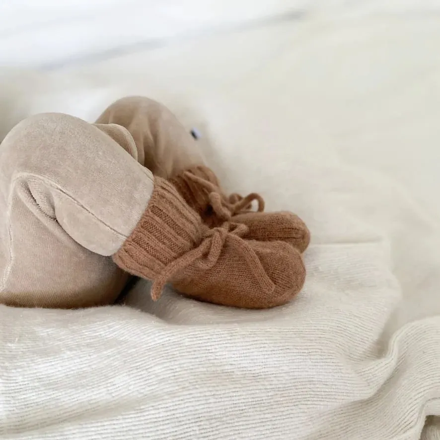 SODA FASHION Merino wol sloffen bruin zacht