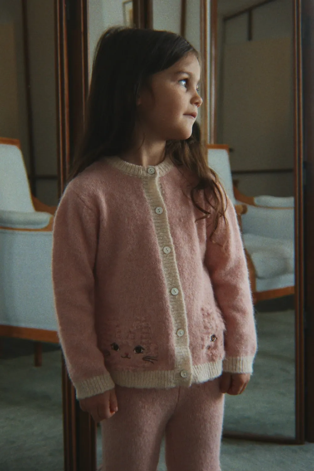 Konges Sløjd Kitty Cardigan Vest Silver Pink Alpaca