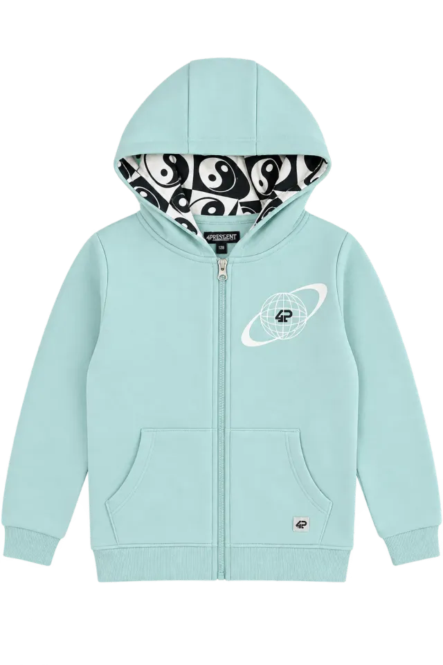 4PRESIDENT Leandro Blue Haze vest hoodie jongens katoen