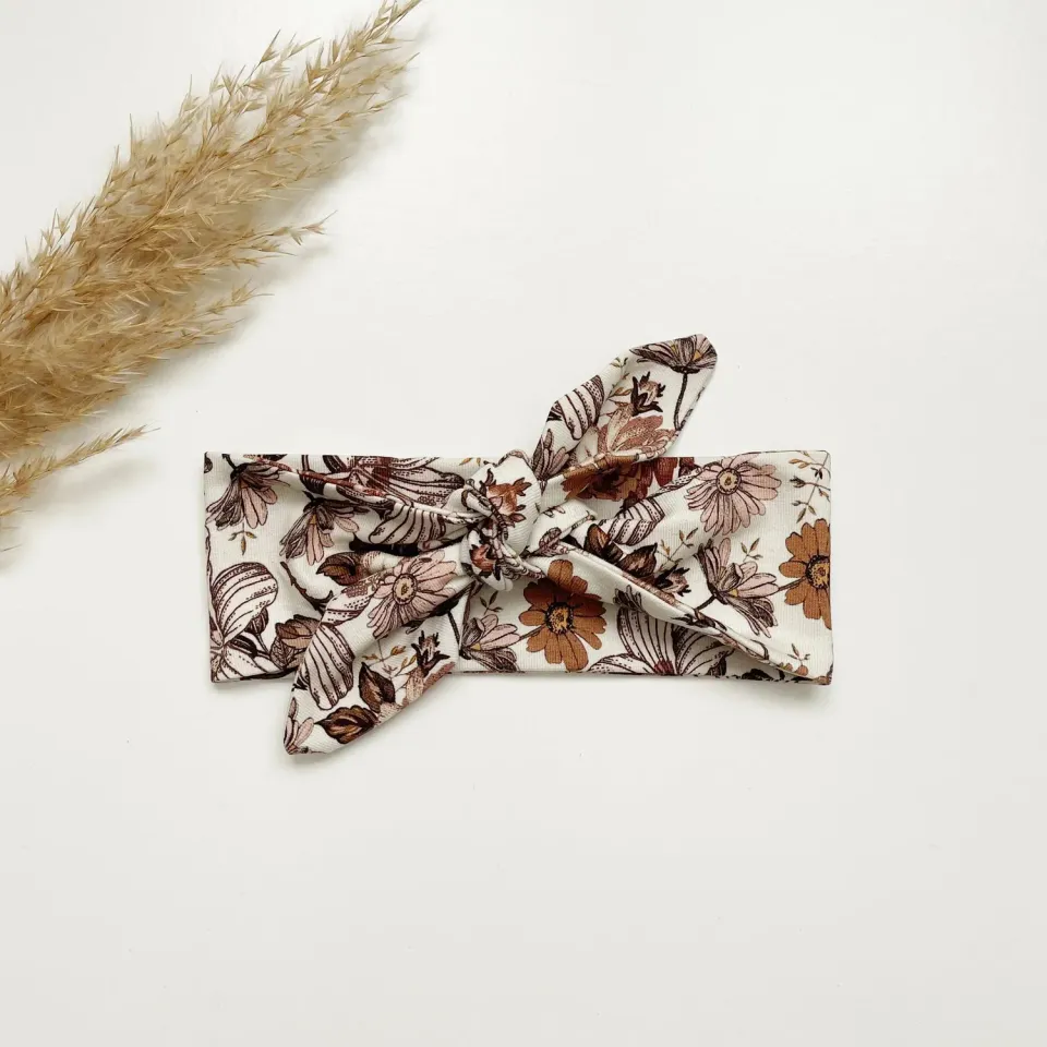 SODA FASHION Bloemen haarband cacao biokatoen