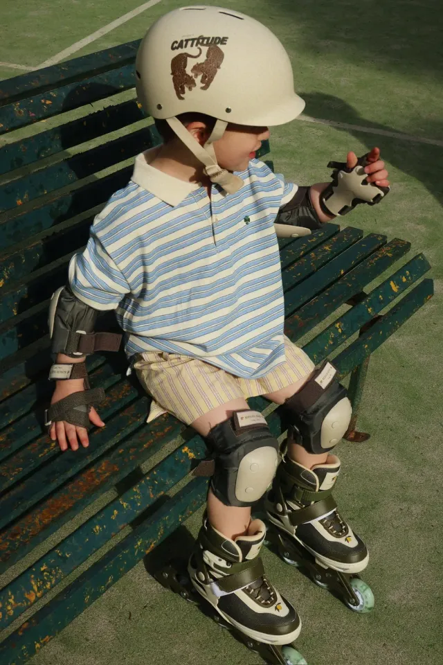 Konges Sløjd Spotty Polo polo stripe ciel biokatoen