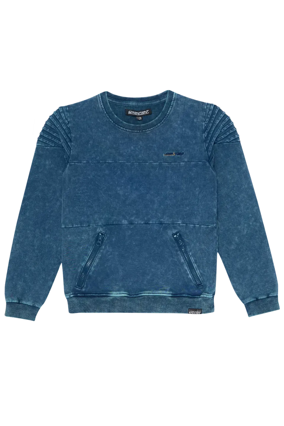 4President Nick sweater blauw ritszakken jongens