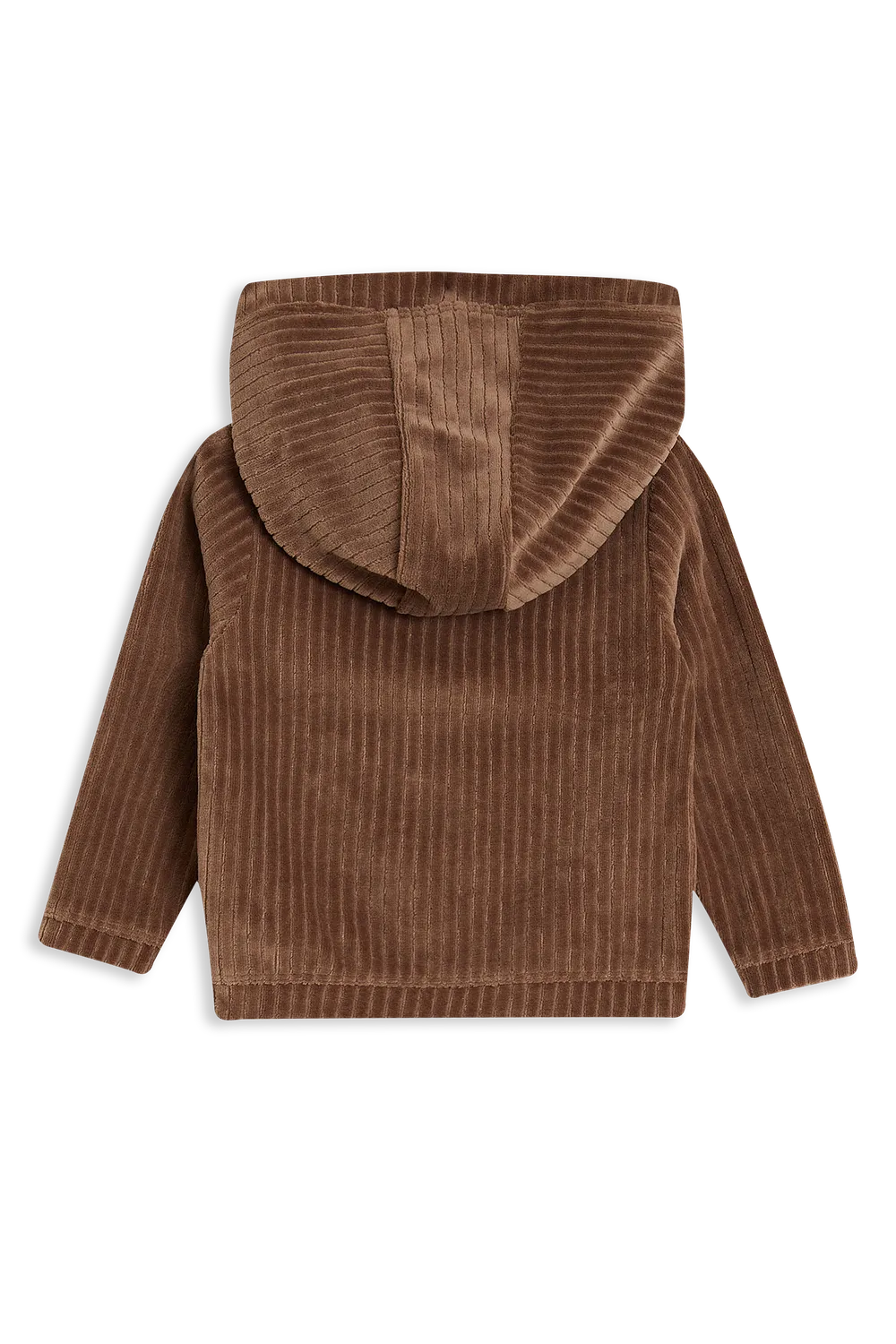 4President Ziep hoodie bruin velvet rib katoen