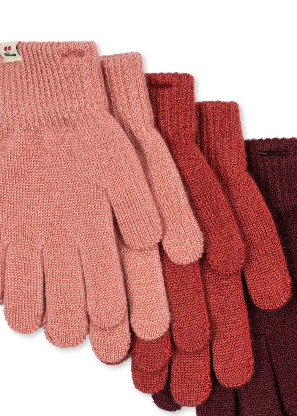 Konges Sløjd Filla handschoenen rose mix 3-pack wolmix