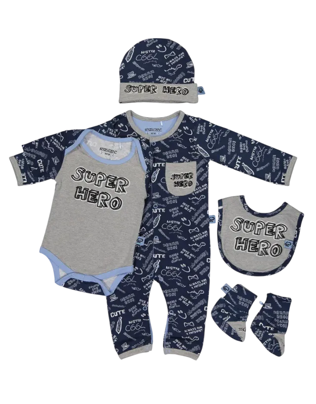 4President Baby Giftset Super Hero 5-delig katoen