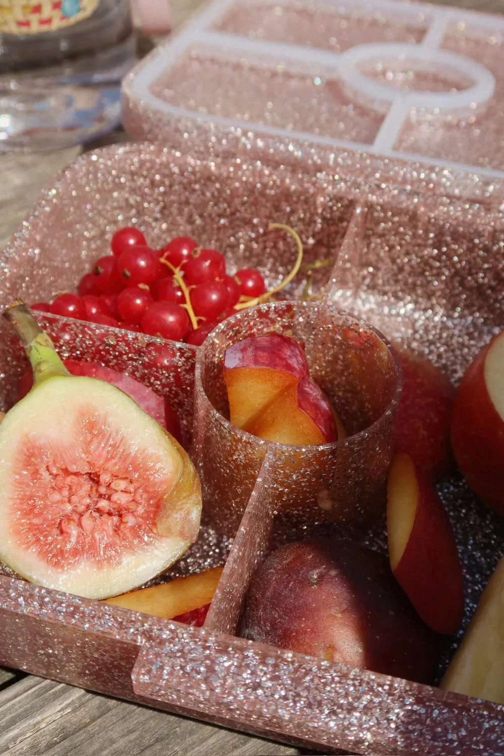 Konges Sløjd Bento lunchbox cherry glitter 4-vaks
