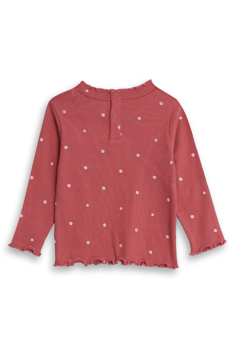 4PRESIDENT Fenna Dusty cedar Dot longsleeve geribd stipjes