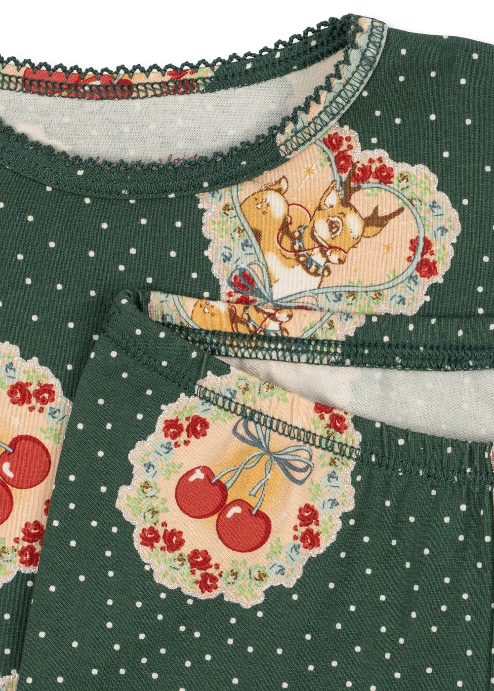 Konges Sløjd Basic Blouse-broekset Deer Diary Green biokatoen