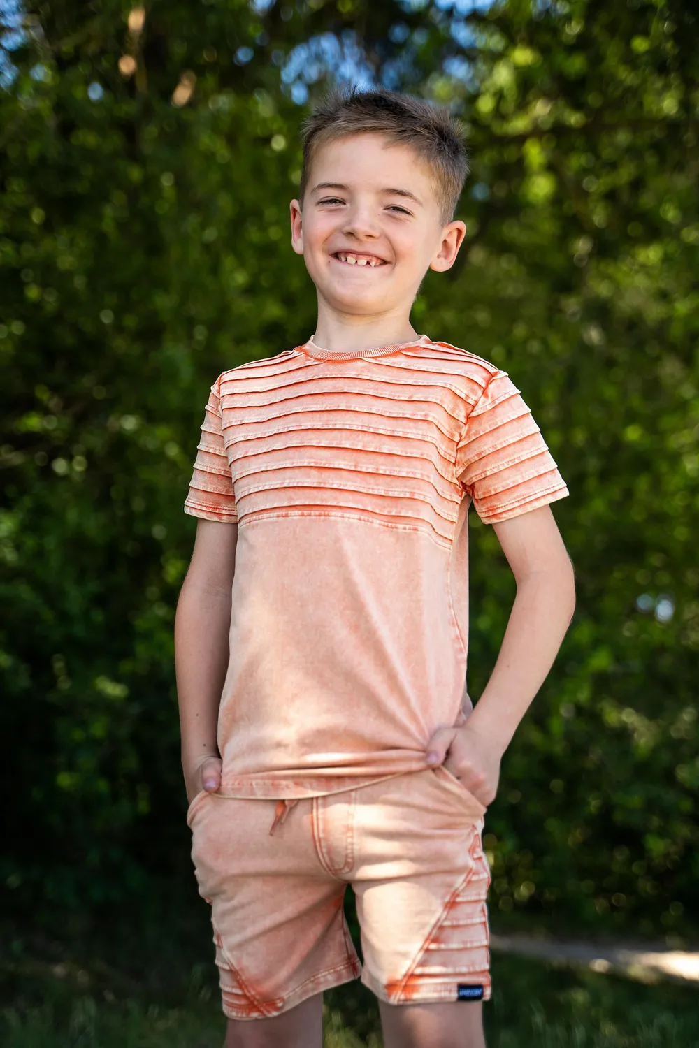 4PRESIDENT Tommy Orange Tiger short jongens katoen
