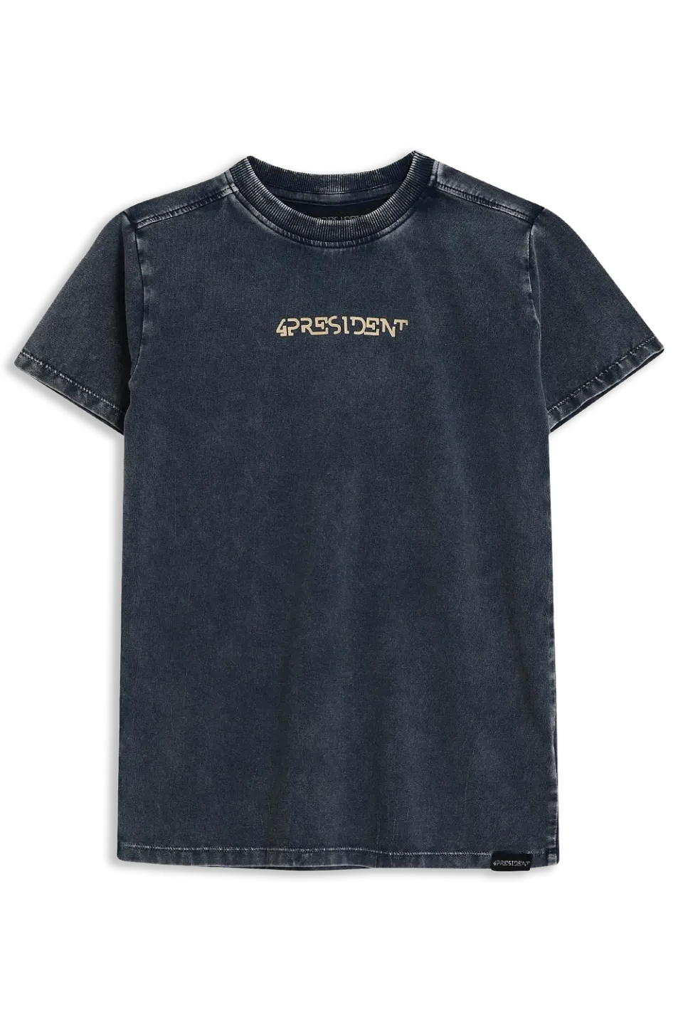 4President Willem T-shirt denim wash urban katoen