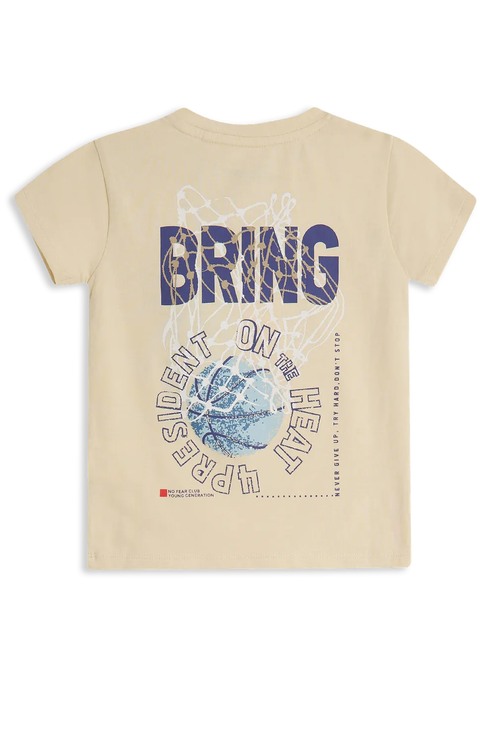 4PRESIDENT Oz Sand T-shirt jongens zand katoen