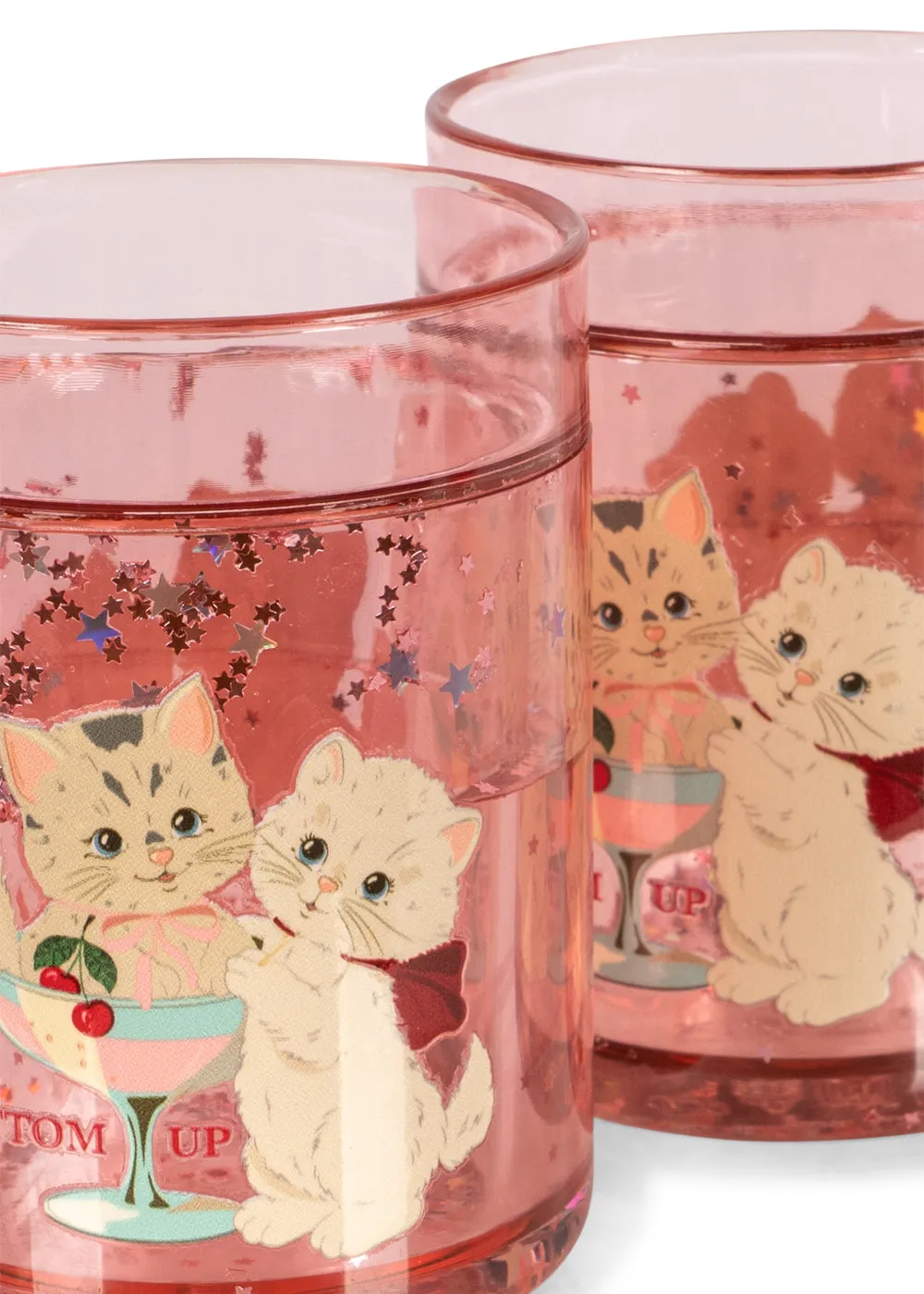 Konges Sløjd Glitterbekers 2-pack rose cat 180 ml