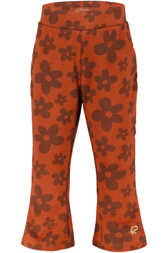 4President Klara flared broek bloemenprint bruin