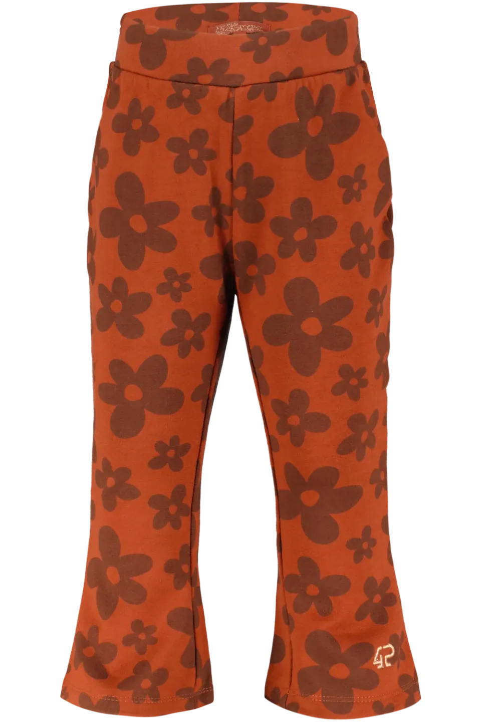 4President Klara flared broek bloemenprint bruin