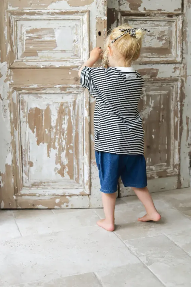Louloúdi Tus oversized shirt zwart-wit gestreept