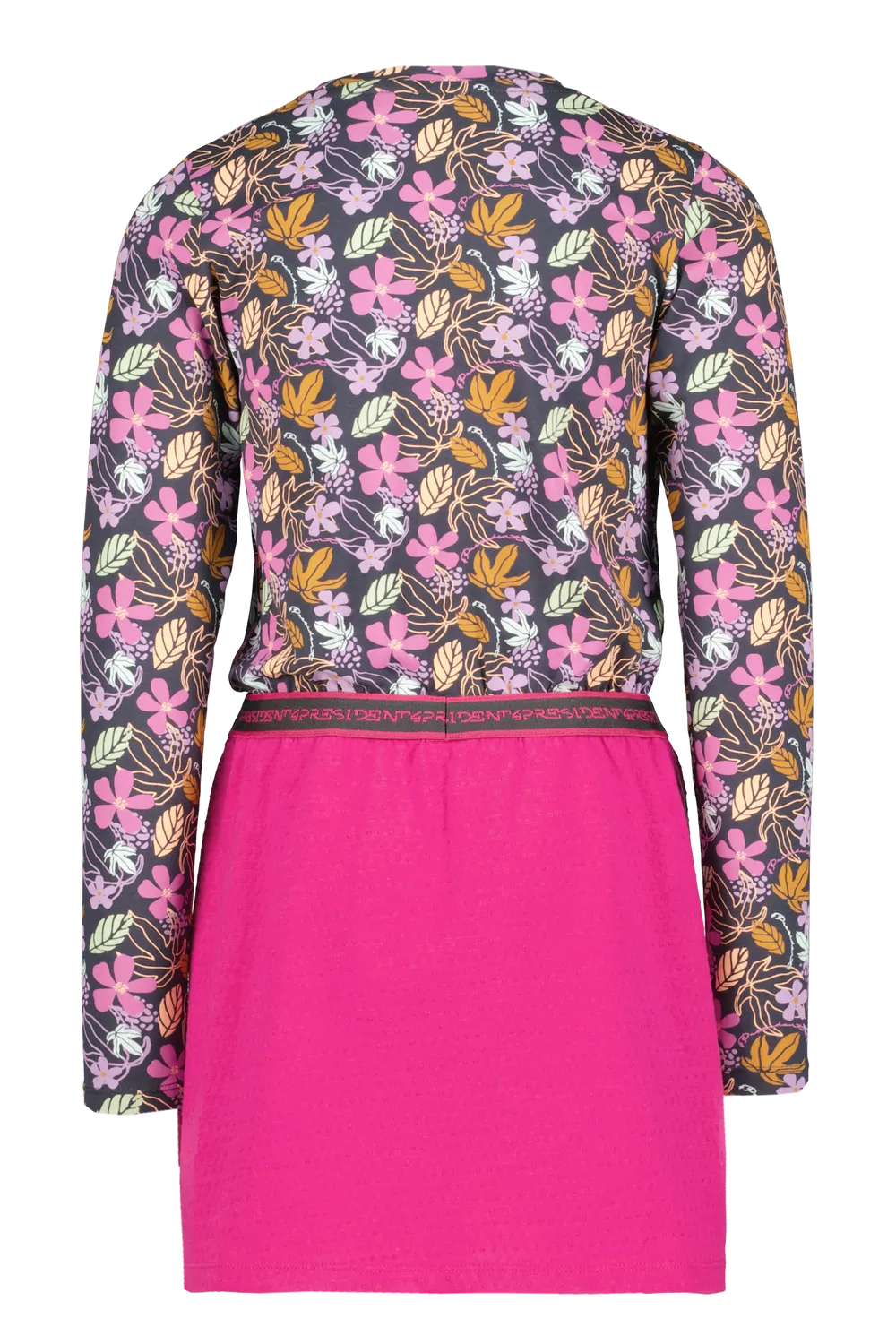 4President Miah jurk meisjes bloemenprint fuchsia