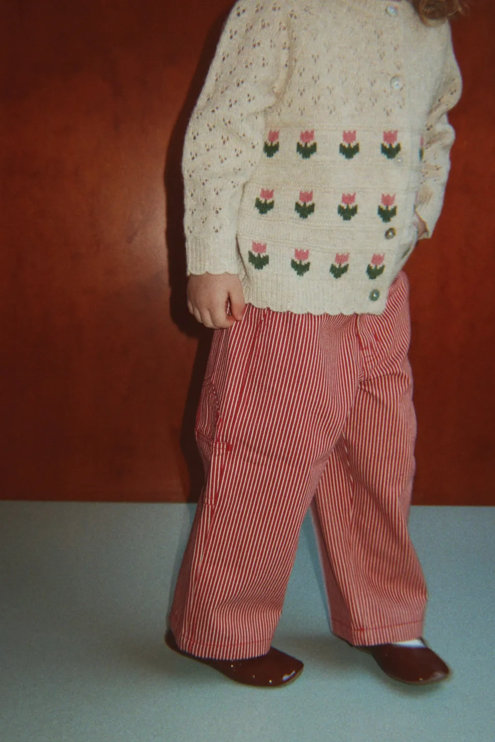 Konges Sløjd Belle cardigan cream tulips wolmix