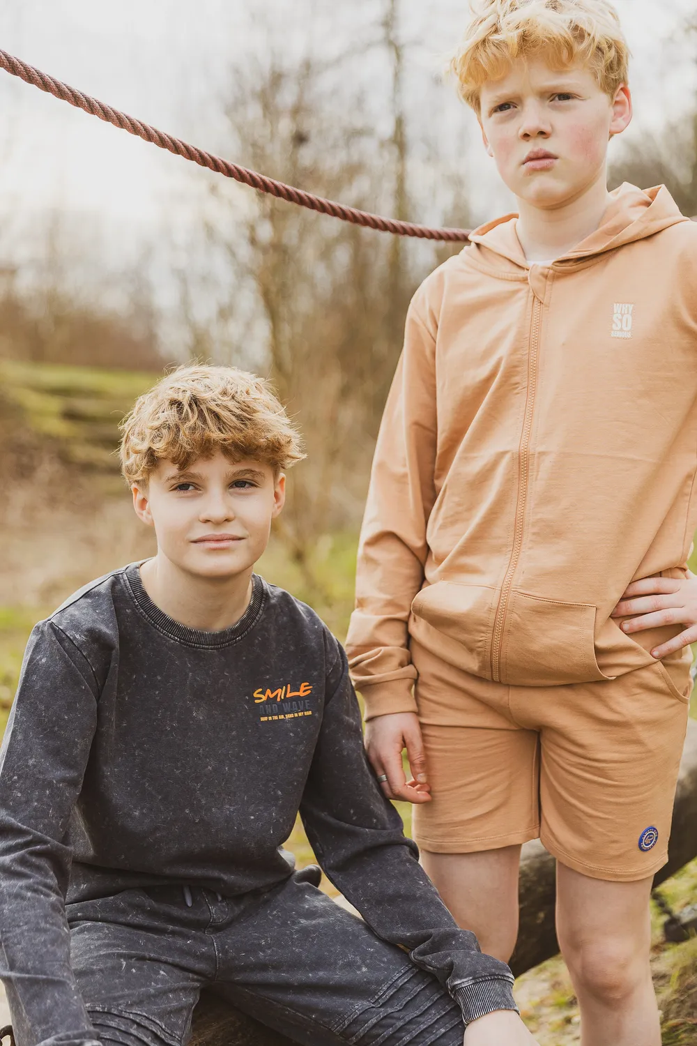 4PRESIDENT Porter hoodie brown katoen met rits