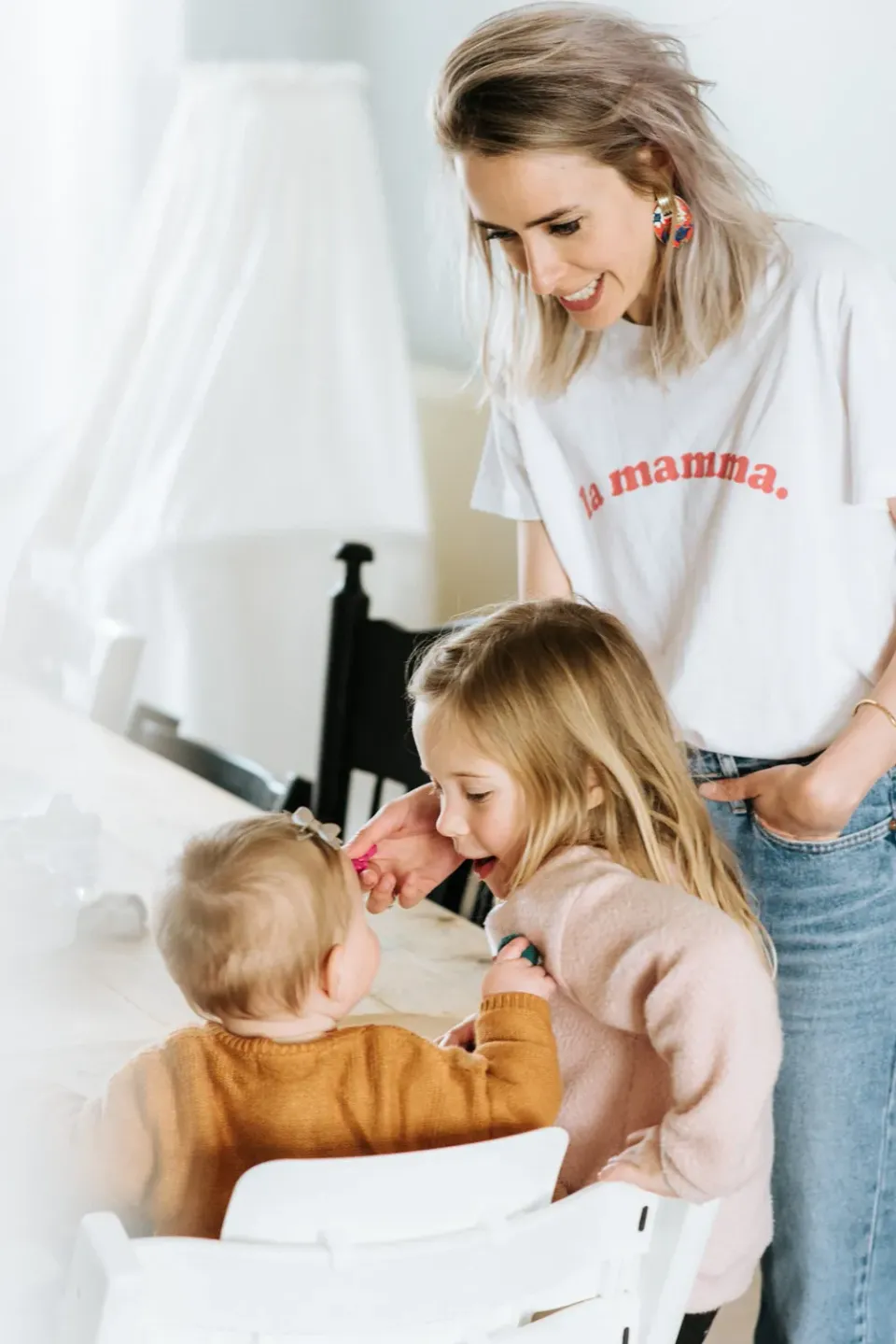 The Mompany La Mamma T-shirt ongebleekt katoen